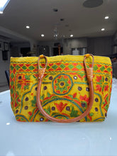 Load image into Gallery viewer, Marigold Mosaic Wooden Handle Tote