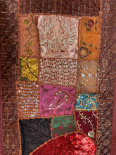Load image into Gallery viewer, Medium Brown Patchwork Textile Wall Art