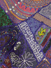 Load image into Gallery viewer, Medium Purple Patchwork Textile Wall Art