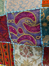 Load image into Gallery viewer, Large Blue Patchwork Textile Wall Art