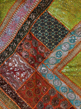 Load image into Gallery viewer, Large Orange Shimmer Textile Wall Art