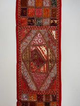 Load image into Gallery viewer, Medium Red Shimmer Textile Wall Art