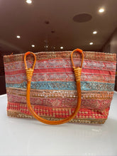 Load image into Gallery viewer, Sunset Stripe Wooden Handle Tote