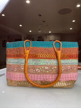 Load image into Gallery viewer, Ember Weave Wooden Handle Tote