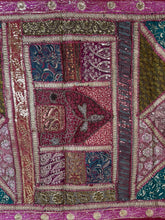 Load image into Gallery viewer, Large Maroon Embroidered Textile Wall Art