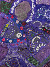 Load image into Gallery viewer, Medium Purple Patchwork Textile Wall Art