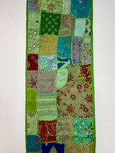 Load image into Gallery viewer, Medium Green Patchwork Textile Wall Art