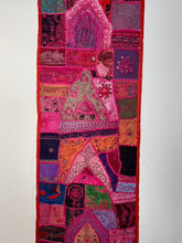 Load image into Gallery viewer, Medium Red Patchwork Textile Wall Art
