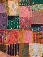 Load image into Gallery viewer, Large Orange Patchwork Textile Wall Art