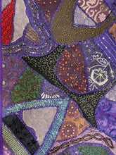 Load image into Gallery viewer, Medium Purple Patchwork Textile Wall Art