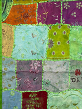 Load image into Gallery viewer, Medium Green Patchwork Textile Wall Art