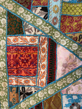Load image into Gallery viewer, Large Blue Embroidered Textile Wall Art