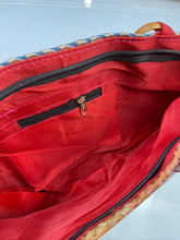 Load image into Gallery viewer, Coral Stripe Wooden Handle Tote
