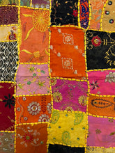 Load image into Gallery viewer, Medium Yellow Patchwork Textile Wall Art