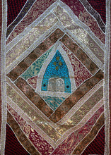 Load image into Gallery viewer, Large Maroon Shimmer Textile Wall Art
