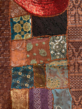 Load image into Gallery viewer, Medium Brown Patchwork Textile Wall Art