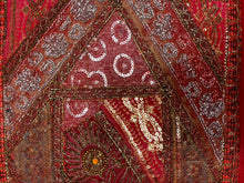 Load image into Gallery viewer, Medium Red Shimmer Textile Wall Art
