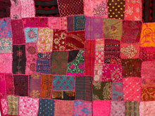 Load image into Gallery viewer, Large Pink Patchwork Textile Wall Art
