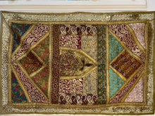 Load image into Gallery viewer, Large Olive Shimmer Textile Wall Art