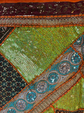 Load image into Gallery viewer, Large Orange Shimmer Textile Wall Art