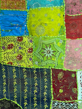 Load image into Gallery viewer, Medium Green Patchwork Textile Wall Art