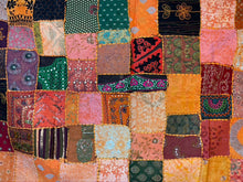 Load image into Gallery viewer, Large Orange Patchwork Textile Wall Art