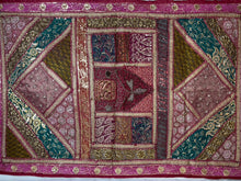Load image into Gallery viewer, Large Maroon Embroidered Textile Wall Art