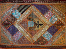 Load image into Gallery viewer, Large Orange Shimmer Textile Wall Art
