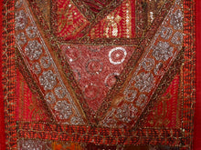 Load image into Gallery viewer, Medium Red Shimmer Textile Wall Art