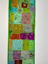 Load image into Gallery viewer, Medium Green Patchwork Textile Wall Art