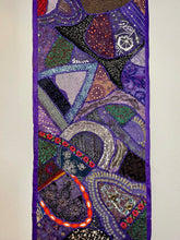Load image into Gallery viewer, Medium Purple Patchwork Textile Wall Art