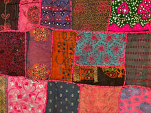 Load image into Gallery viewer, Large Pink Patchwork Textile Wall Art