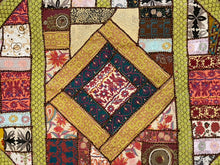Load image into Gallery viewer, Large Brown Embroidered Textile Wall Art