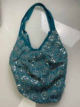 Load image into Gallery viewer, Light Blue Sequin Embroidered Hobo Bag