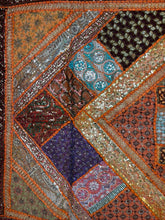 Load image into Gallery viewer, Large Orange Shimmer Textile Wall Art