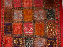 Load image into Gallery viewer, Medium Red Shimmer Textile Wall Art