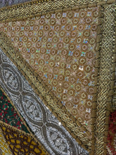 Load image into Gallery viewer, Large Olive Green Shimmer Textile Wall Art