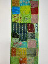 Load image into Gallery viewer, Medium Green Patchwork Textile Wall Art