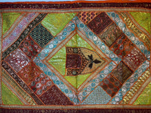 Load image into Gallery viewer, Large Orange Shimmer Textile Wall Art