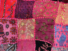 Load image into Gallery viewer, Large Pink Patchwork Textile Wall Art