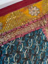 Load image into Gallery viewer, Large Maroon Shimmer Textile Wall Art