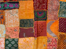 Load image into Gallery viewer, Large Orange Patchwork Textile Wall Art