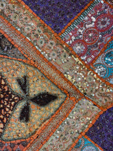 Load image into Gallery viewer, Large Orange Shimmer Textile Wall Art