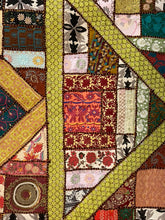 Load image into Gallery viewer, Large Brown Embroidered Textile Wall Art