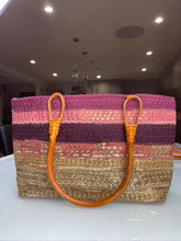 Load image into Gallery viewer, Ember Weave Wooden Handle Tote