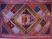 Load image into Gallery viewer, Large Pink Shimmer Textile Wall Art