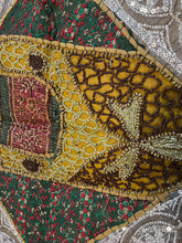 Load image into Gallery viewer, Large Olive Green Shimmer Textile Wall Art