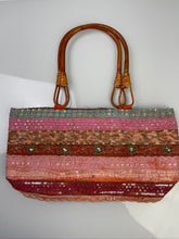 Load image into Gallery viewer, Sunset Stripe Wooden Handle Tote