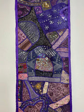 Load image into Gallery viewer, Medium Purple Patchwork Textile Wall Art