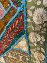 Load image into Gallery viewer, Large Blue Embroidered Textile Wall Art
